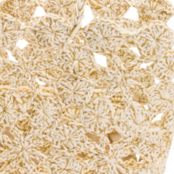 . NEW MOST WANTED womens Metallic Crochet Tote Bag With Matching Pouch ivory 253 - Picture 7 of 7